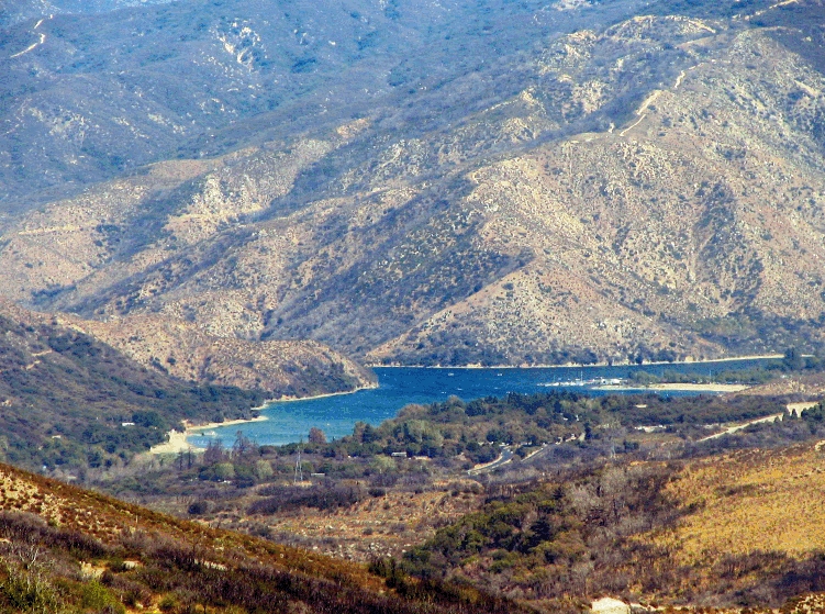 View from Cleghorn Canyon east toward the Silverwood Lake marina